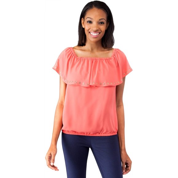 Michael Kors coral sleeveless blouse - Picture 1 of 8